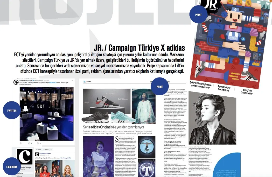 JR. ve Campaign Türkiye ile adidas Originals işi, Lift sunumundan